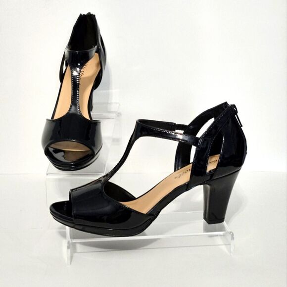 💃Easy Street Flash, black patent heels. NIB-Size 7 - Picture 1 of 9